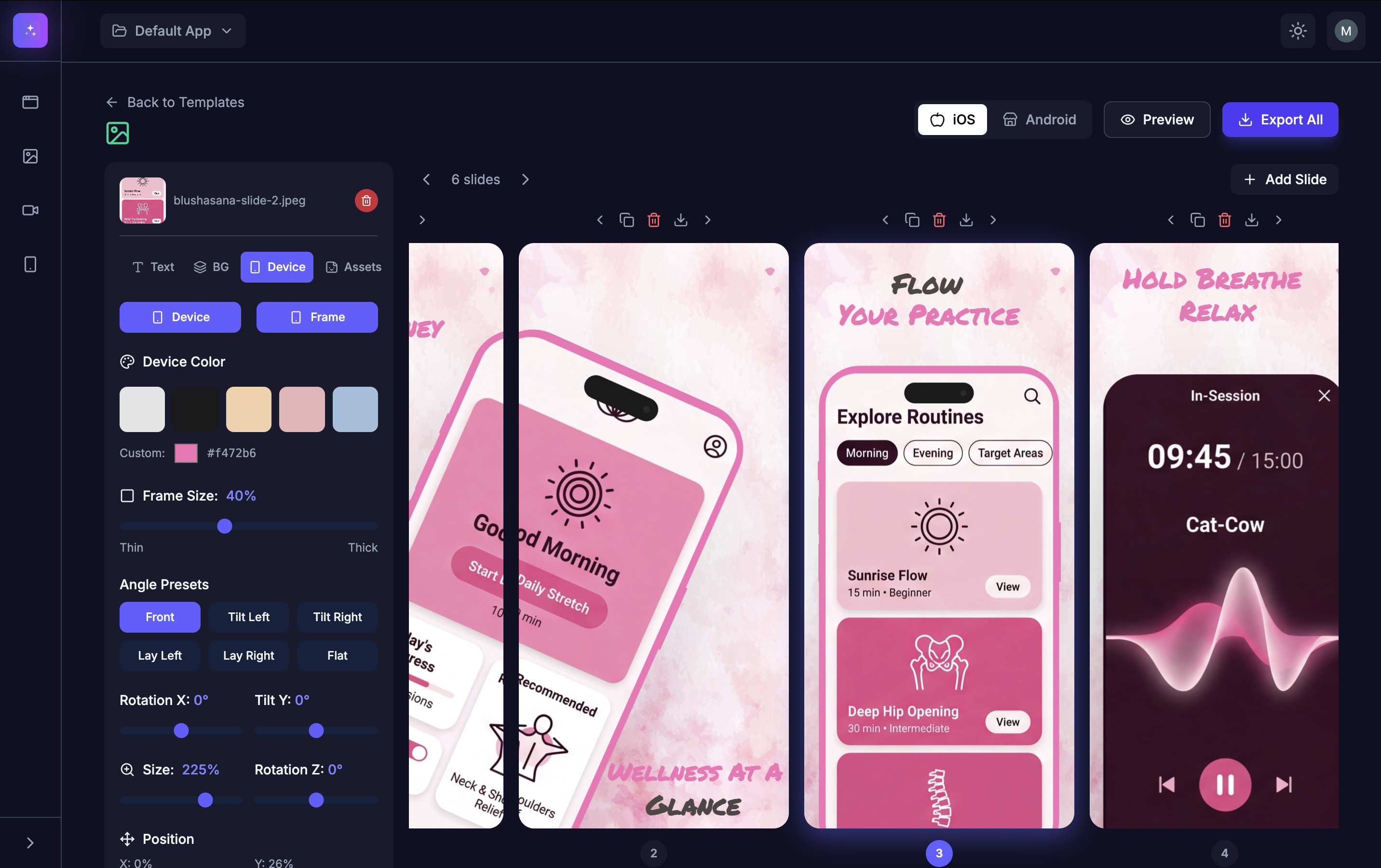 App Polish Studio - Screenshot Generator Interface